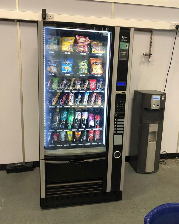 Italian Necta Sfera Combination Vending Machine With Plumbed in Water Cooler